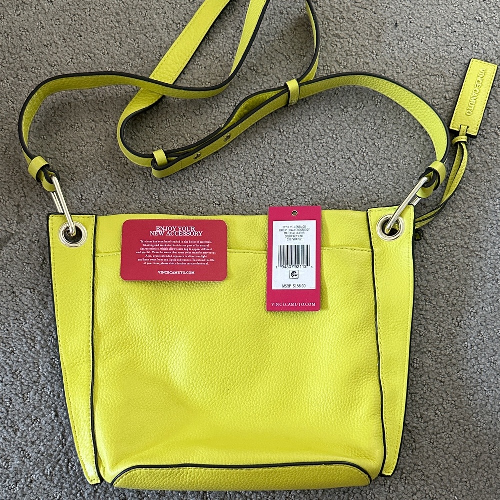 Vince Camuto Vibrant Yellow LeatherCrossbody Bag